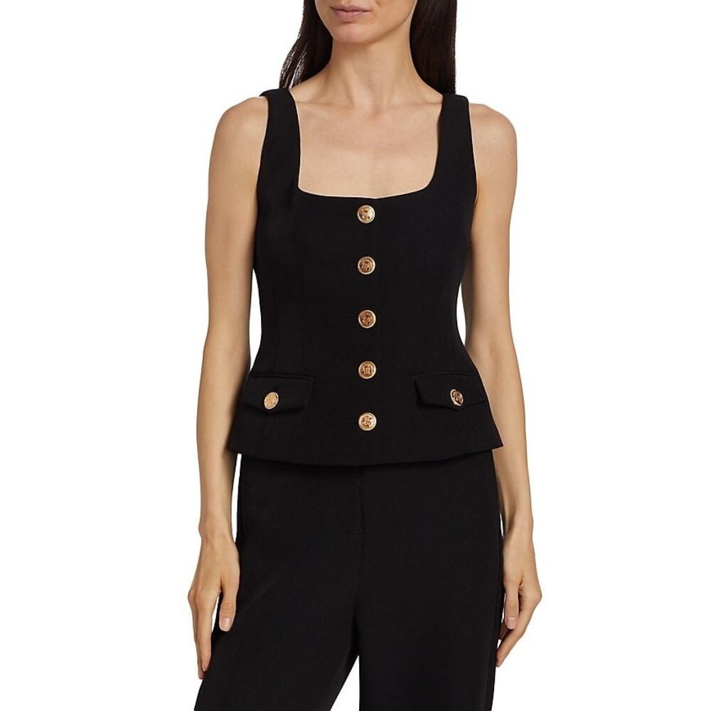 Toccin Georgia Scoopneck Buttonup Top - 6 - Jet